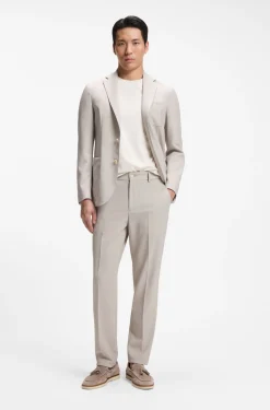 Slim-Fit Sakko aus fein gemusterter Schurwolle