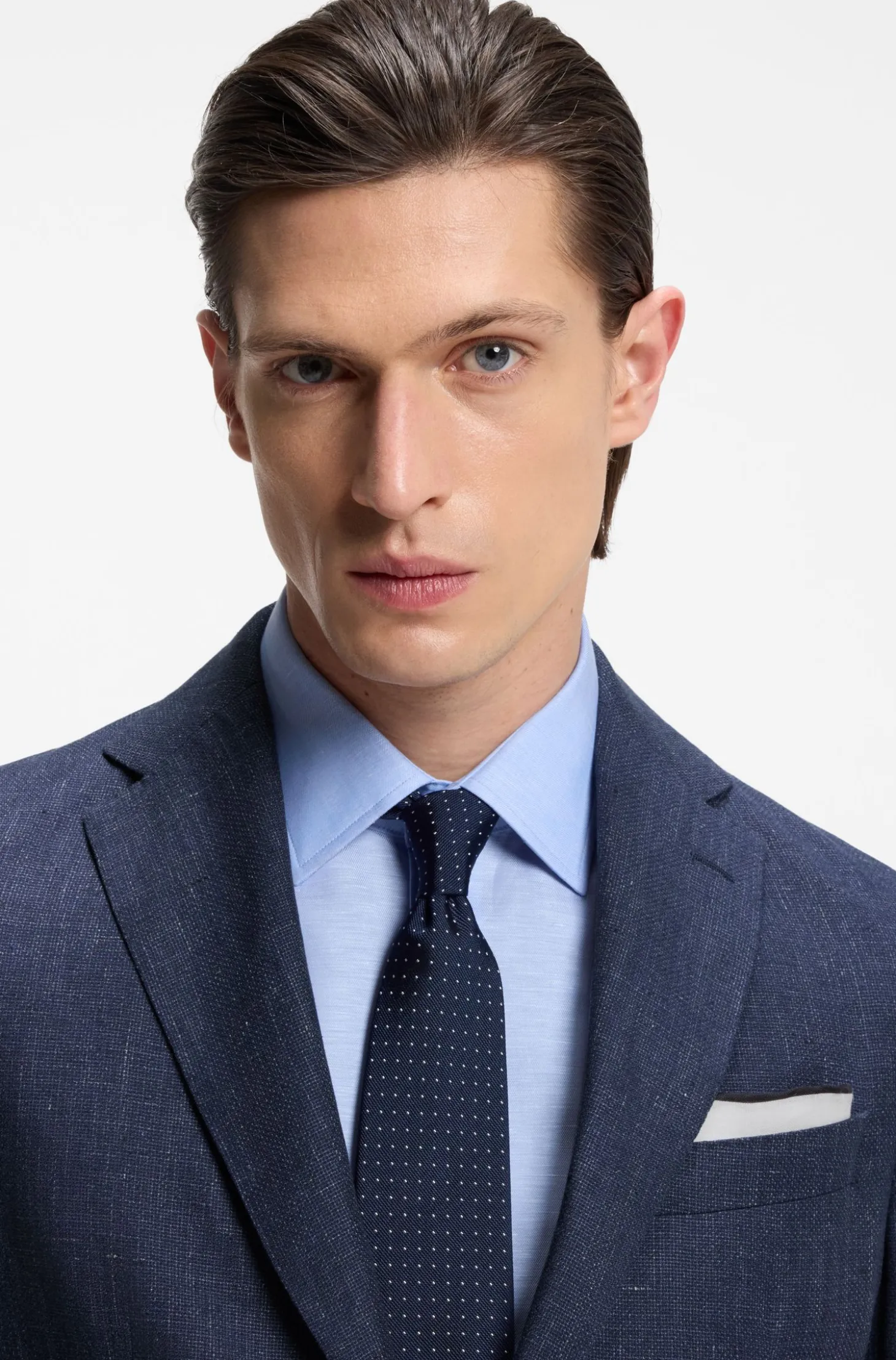 Slim-Fit Sakko aus fein gemustertem Leinen-Mix