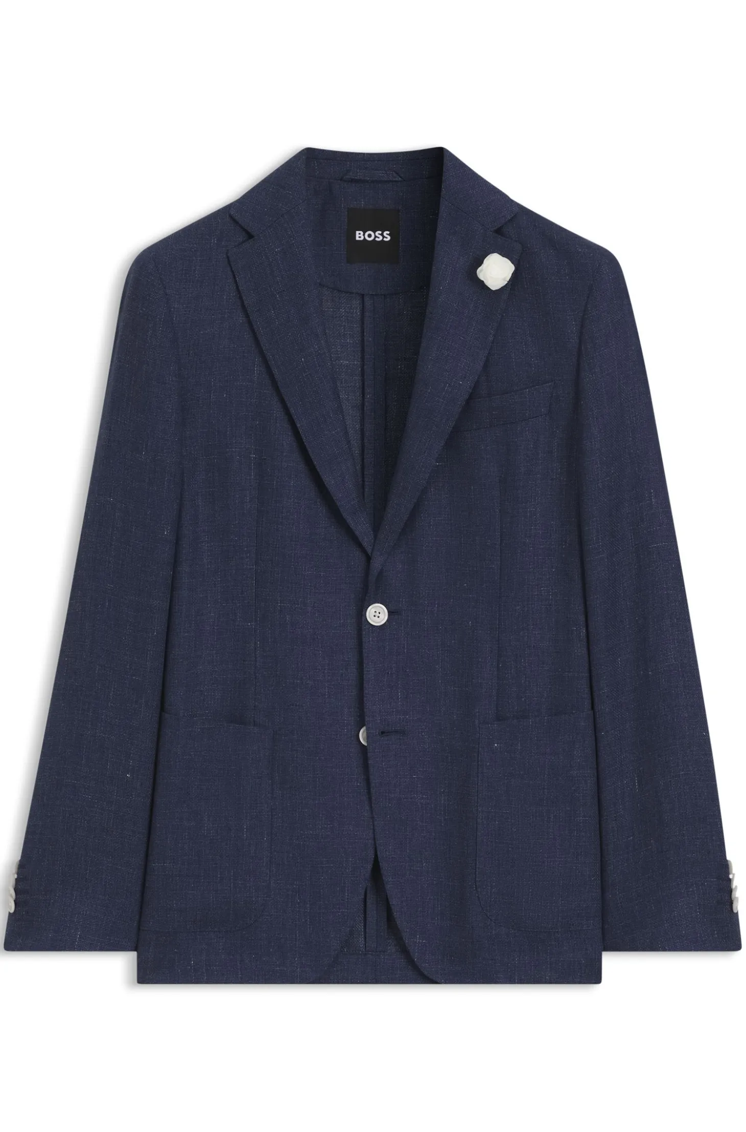 Slim-Fit Sakko aus fein gemustertem Leinen-Mix