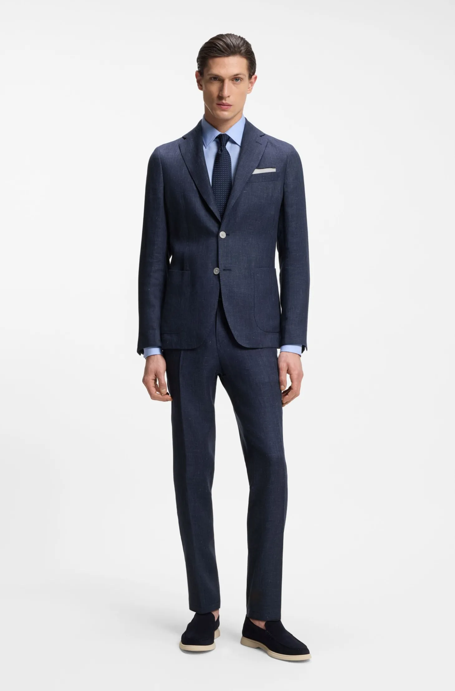 Slim-Fit Sakko aus fein gemustertem Leinen-Mix