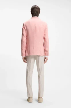 Slim-Fit Sakko aus fein gemustertem Leinen-Mix