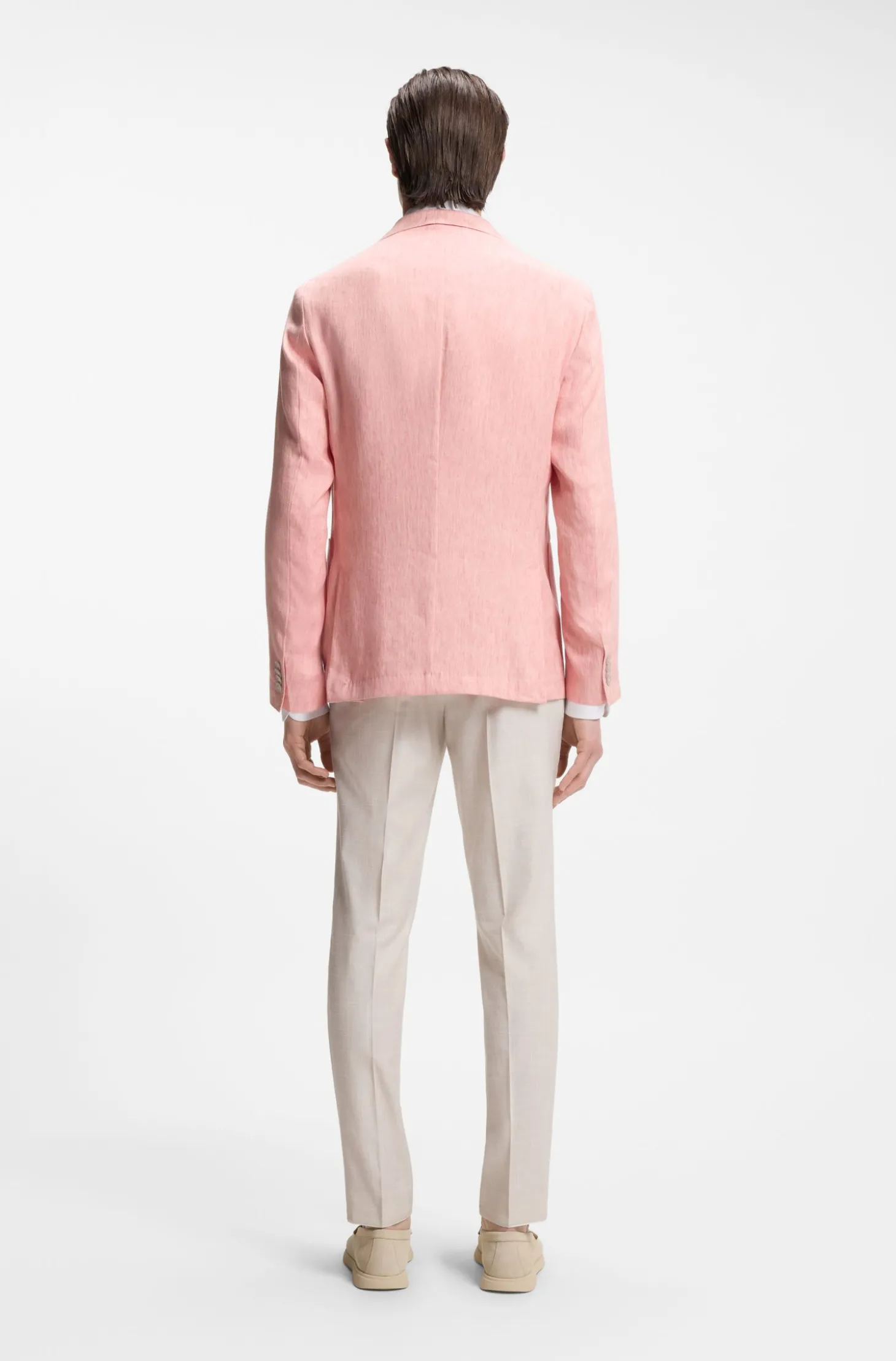 Slim-Fit Sakko aus fein gemustertem Leinen-Mix