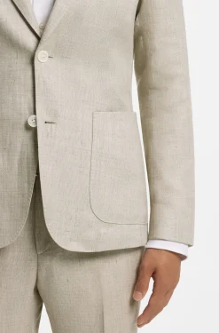 Slim-Fit Sakko aus fein gemustertem Leinen-Mix