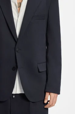 Slim-Fit Sakko aus funktionalem Stretch-Seersucker