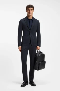 Slim-Fit Sakko aus funktionalem Stretch-Seersucker