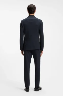 Slim-Fit Sakko aus funktionalem Stretch-Seersucker