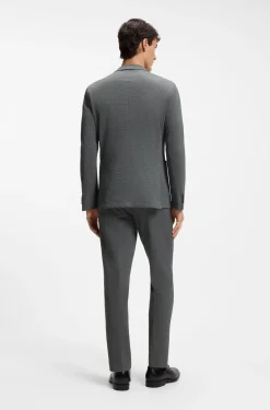 Slim-Fit Sakko aus funktionalem Stretch-Seersucker