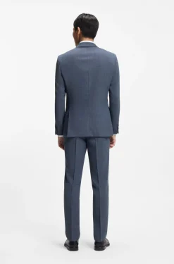 Slim-Fit Sakko aus gemusterter Stretch-Wolle