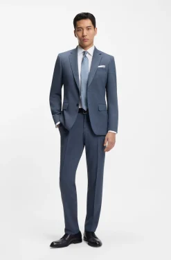 Slim-Fit Sakko aus gemusterter Stretch-Wolle