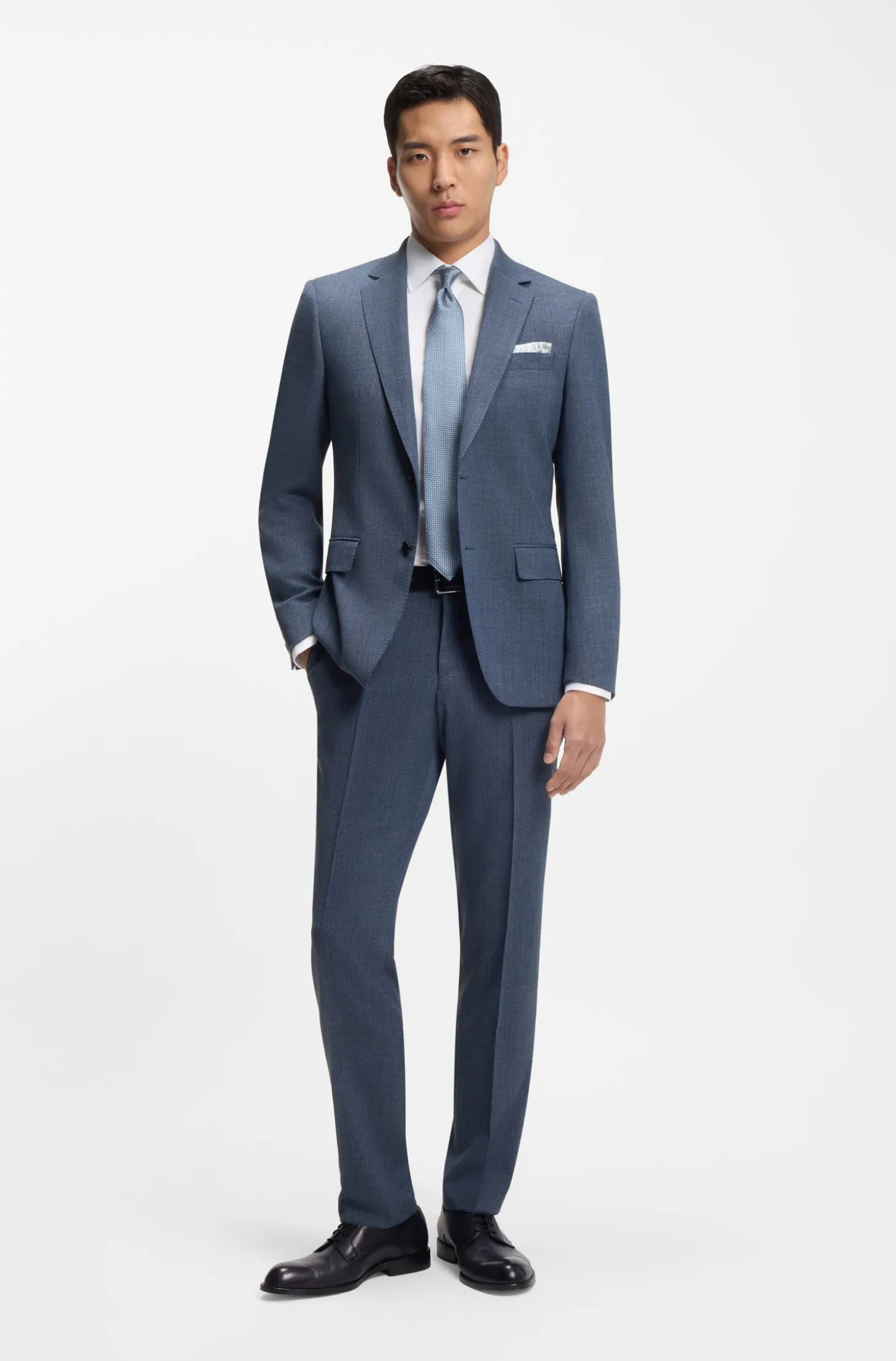 Slim-Fit Sakko aus gemusterter Stretch-Wolle