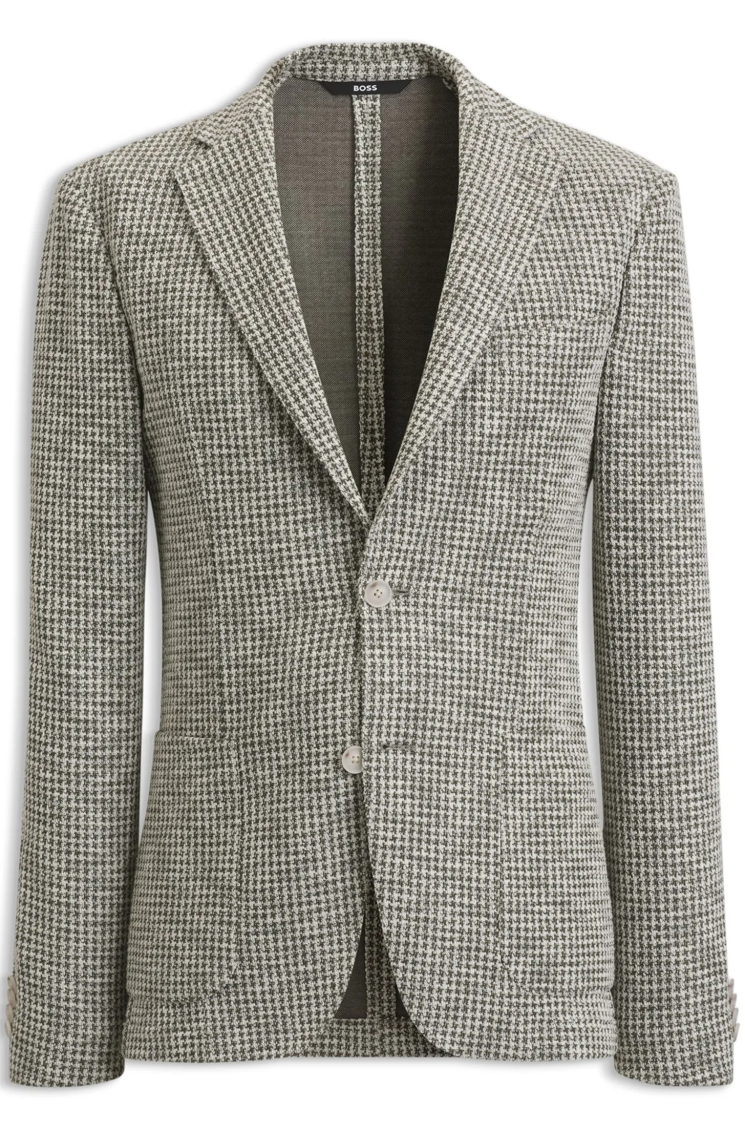 Slim-Fit Sakko aus gemustertem Baumwoll-Mix