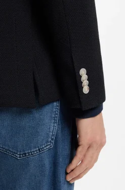 Slim-Fit Sakko aus gemustertem Baumwoll-Mix