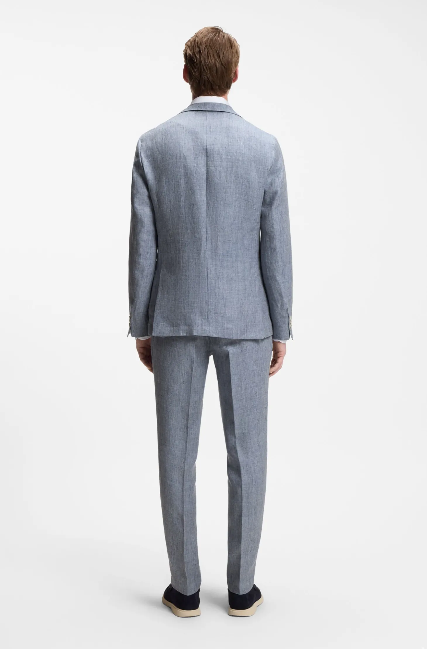 Slim-Fit Sakko aus gemustertem Leinen