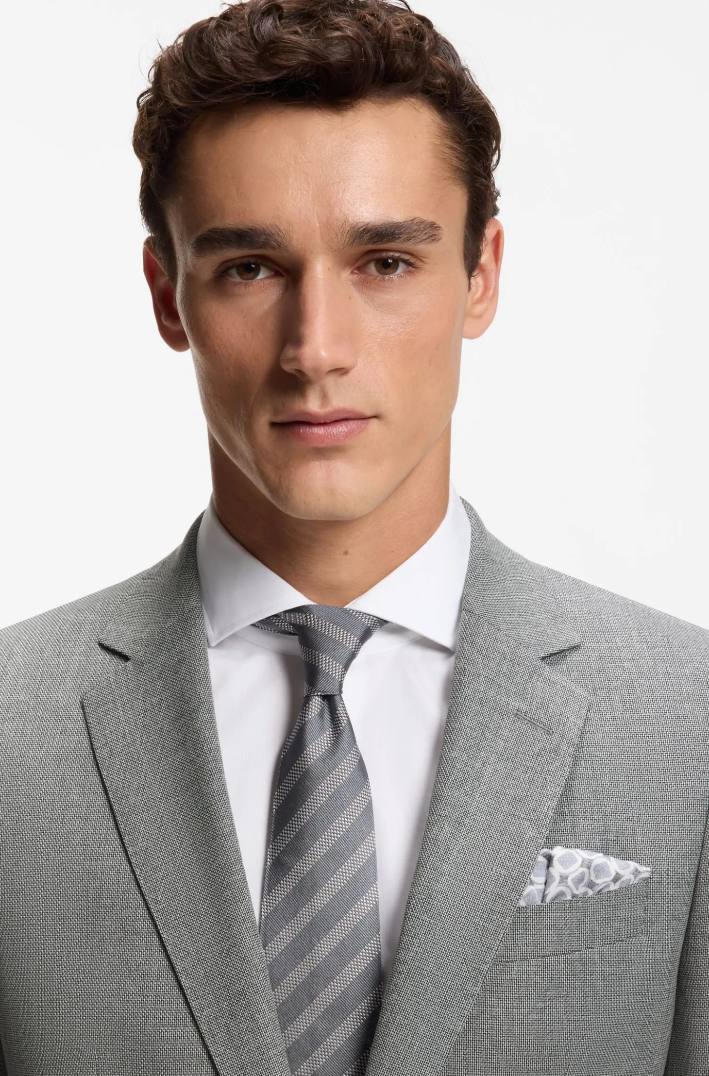 Slim-Fit Sakko aus gemusterter Stretch-Wolle