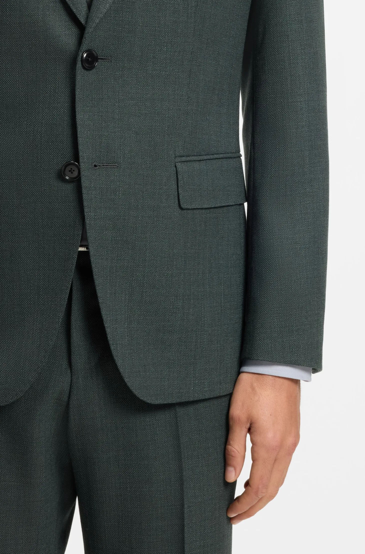 Slim-Fit Sakko aus gemusterter Stretch-Wolle