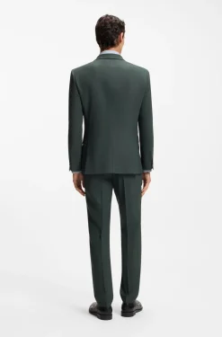 Slim-Fit Sakko aus gemusterter Stretch-Wolle