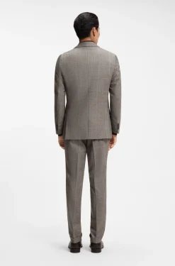 Slim-Fit Sakko aus karierter Schurwolle