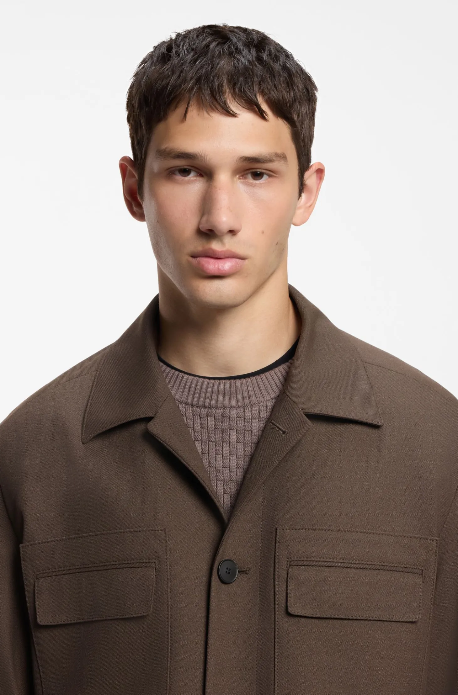Slim-Fit Sakko aus knitterfreiem Twill