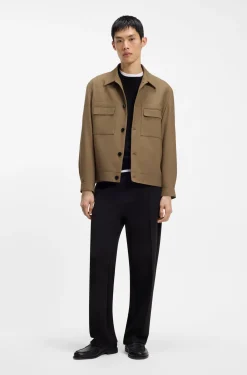 Slim-Fit Sakko aus knitterfreiem Twill