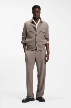 Slim-Fit Sakko aus knitterfreiem Twill