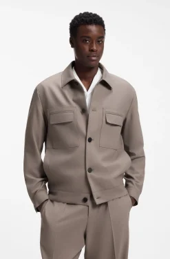 Slim-Fit Sakko aus knitterfreiem Twill