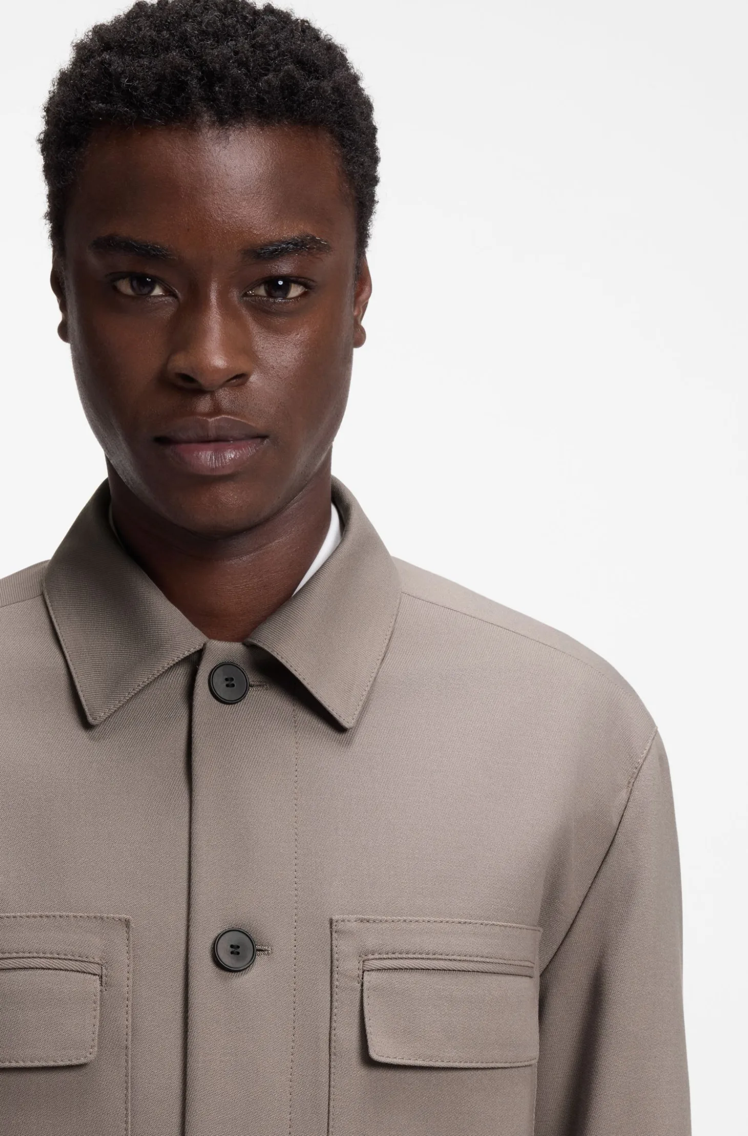 Slim-Fit Sakko aus knitterfreiem Twill