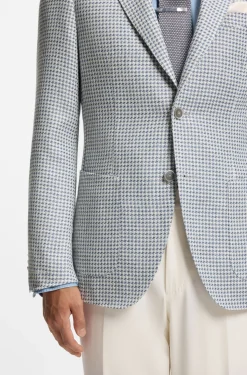 Slim-Fit Sakko aus Leinen-Mix mit Seide und Baumwolle