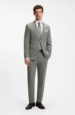 Slim-Fit Sakko aus meliertem Stretch-Gewebe
