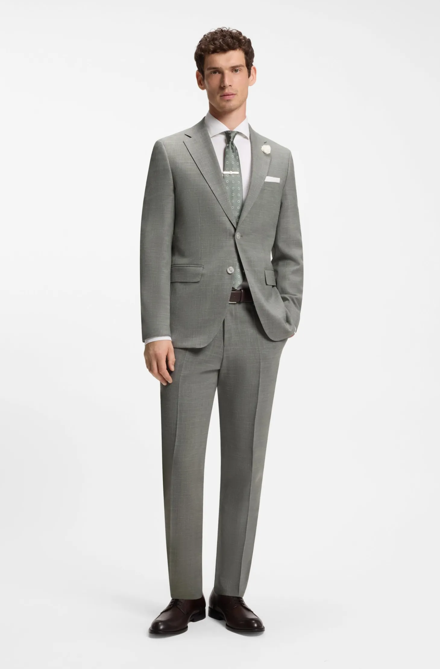 Slim-Fit Sakko aus meliertem Stretch-Gewebe
