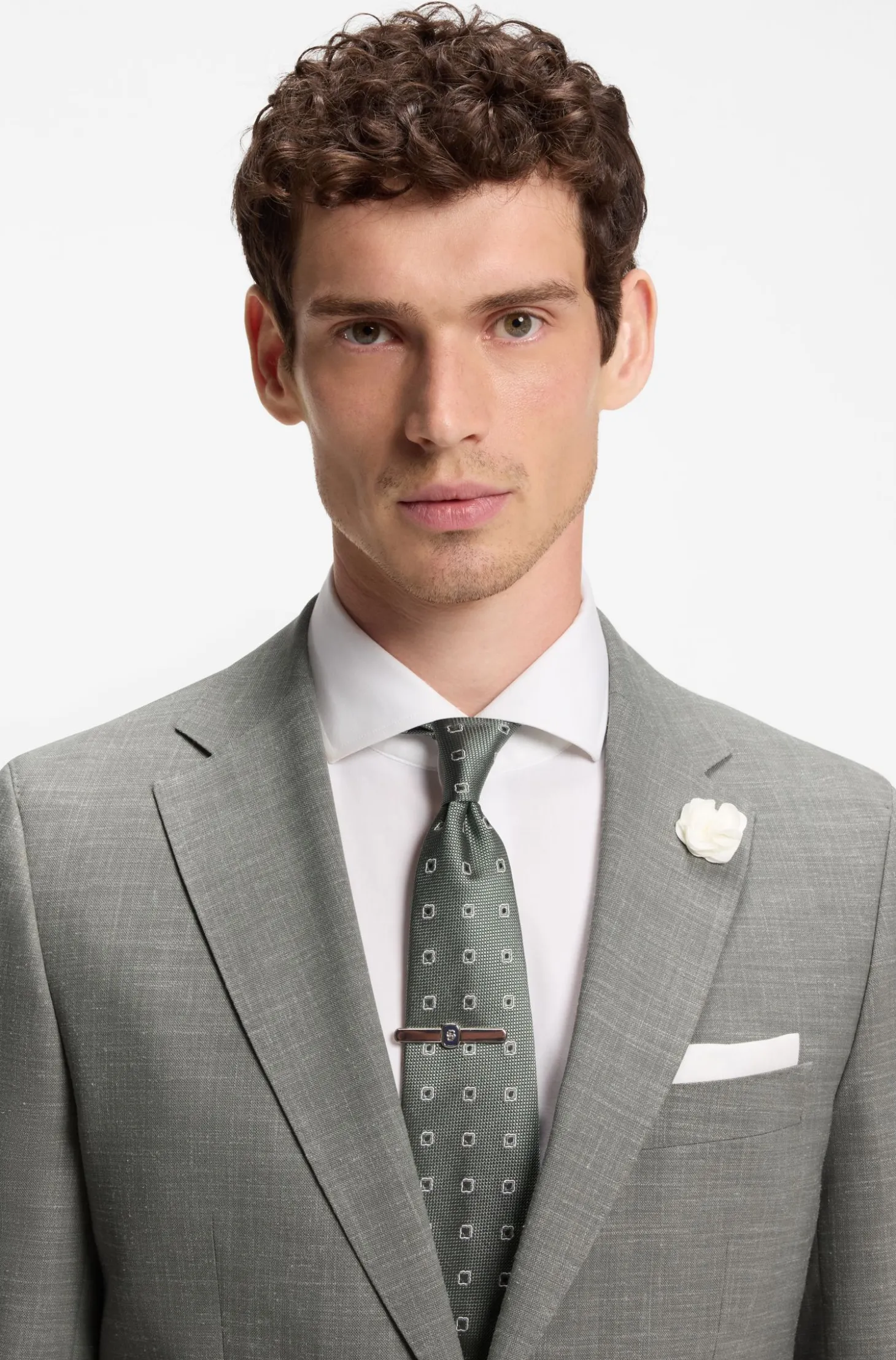 Slim-Fit Sakko aus meliertem Stretch-Gewebe