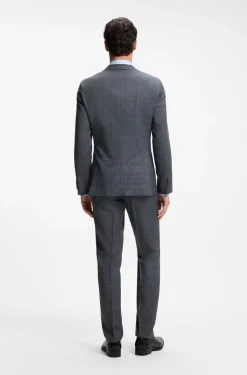Slim-Fit Sakko aus Schurwolle, Seide und Leinen