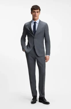 Slim-Fit Sakko aus Schurwolle, Seide und Leinen