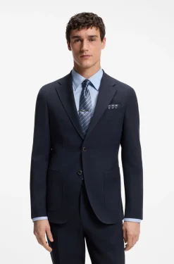 Slim-Fit Sakko aus Schurwoll-Mix mit Seide