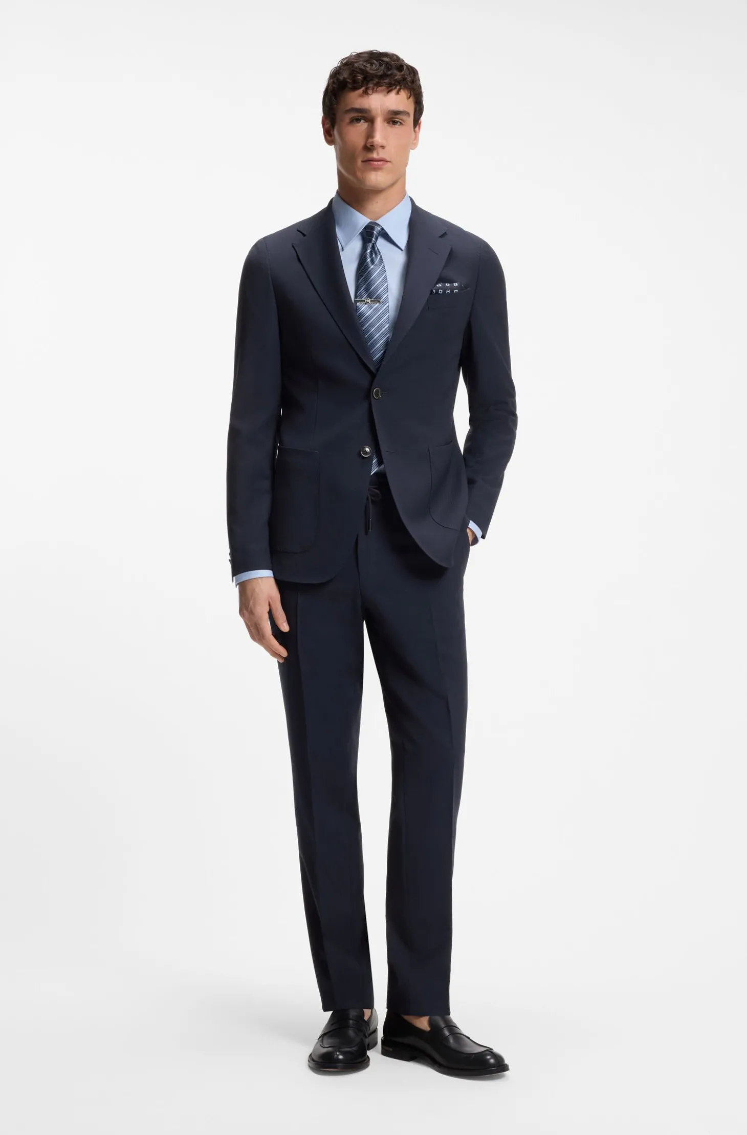 Slim-Fit Sakko aus Schurwoll-Mix mit Seide