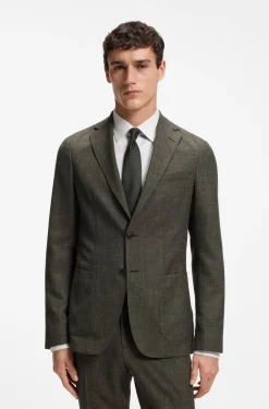 Slim-Fit Sakko aus Schurwoll-Mix mit Leinen