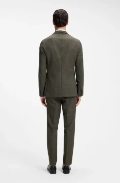 Slim-Fit Sakko aus Schurwoll-Mix mit Leinen