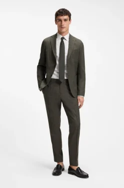 Slim-Fit Sakko aus Schurwoll-Mix mit Leinen