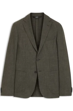 Slim-Fit Sakko aus Schurwoll-Mix mit Leinen