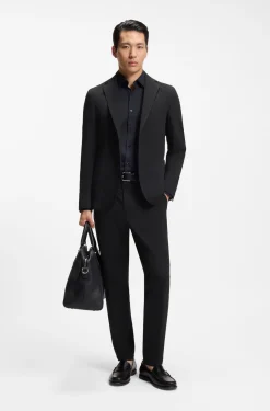 Slim-Fit Sakko aus Stretch-Seersucker