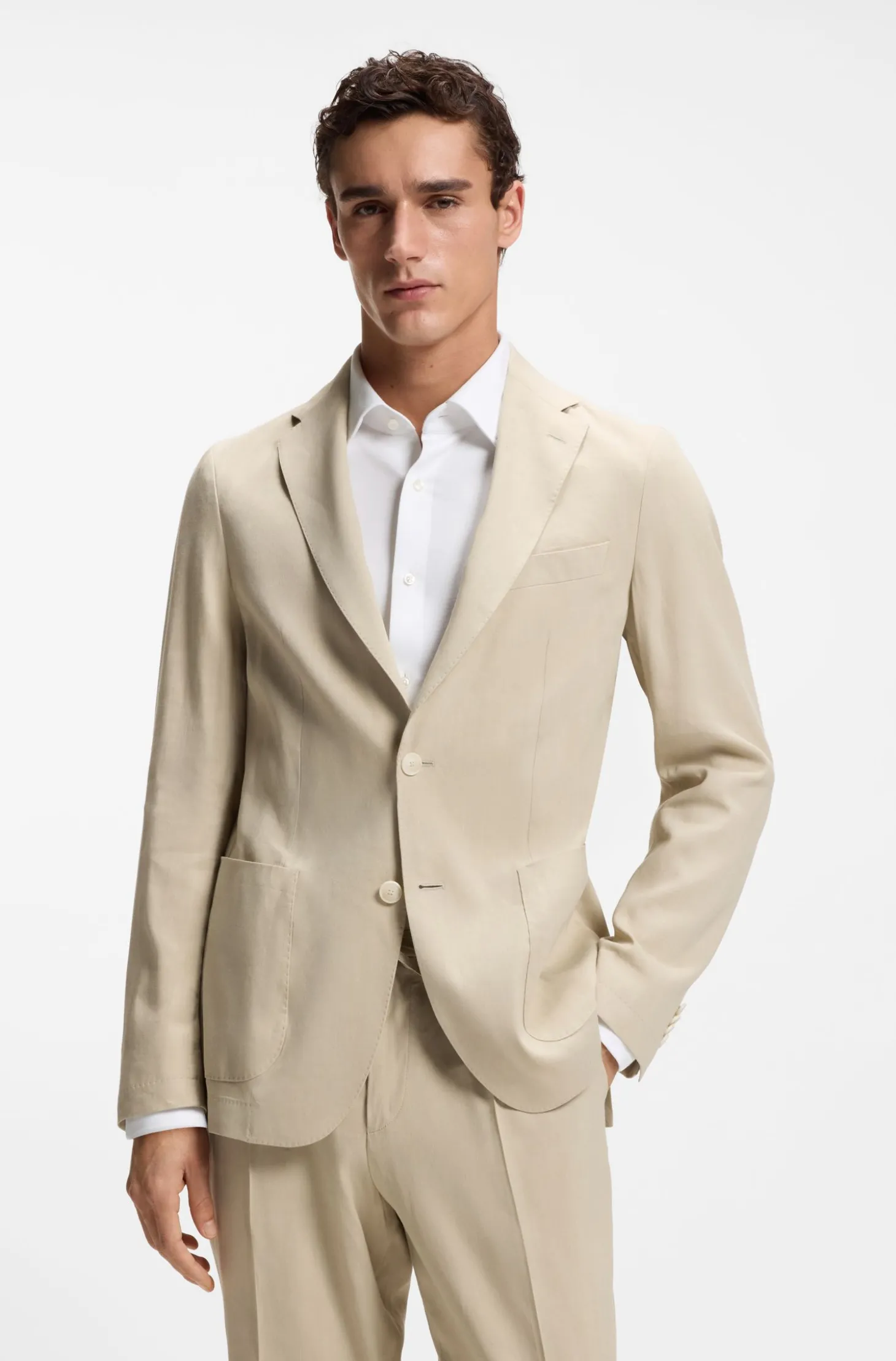 Slim-Fit Sakko aus waschbarem Tech-Leinen