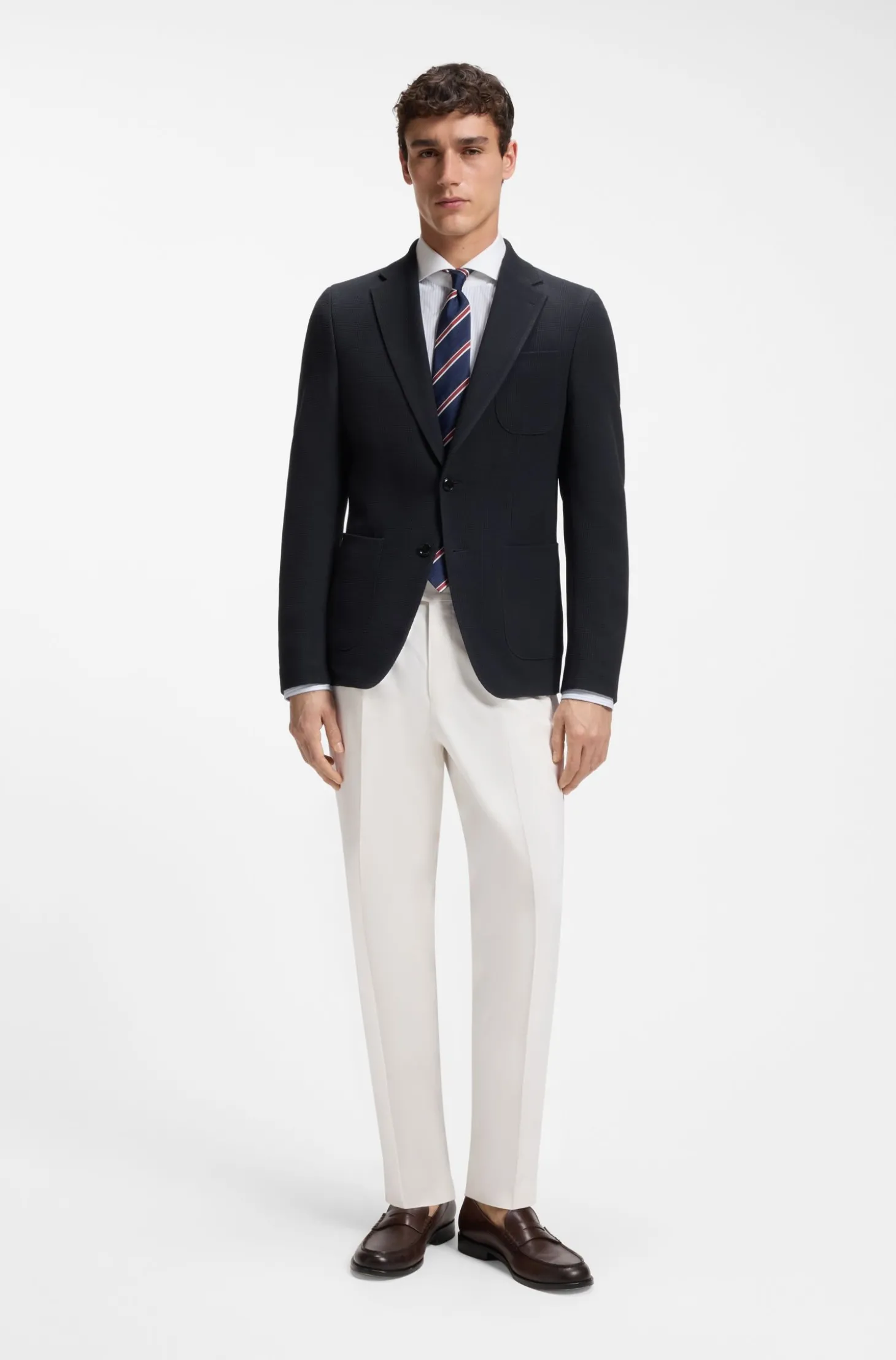 Slim-Fit Sakko aus waschbarer Stretch-Wolle