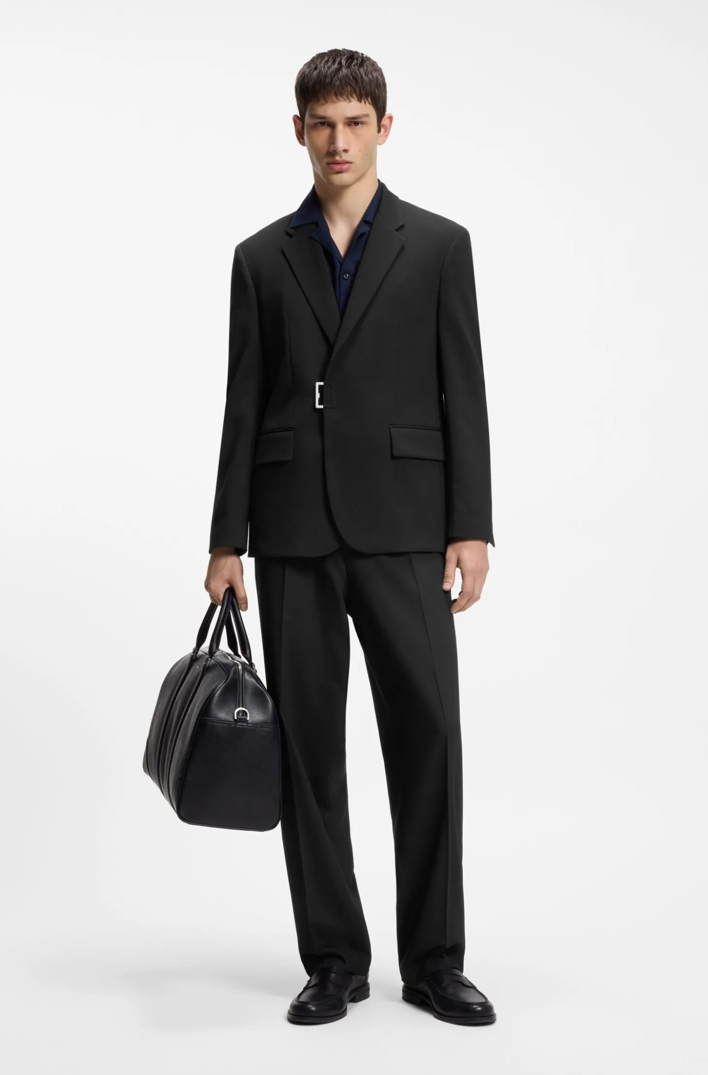 Slim-Fit Sakko mit Metallschließe