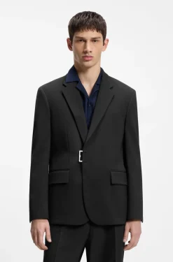 Slim-Fit Sakko mit Metallschließe