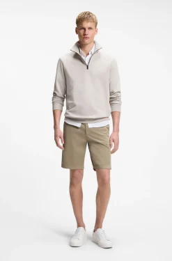 Slim-Fit Shorts aus elastischem Baumwoll-Twill