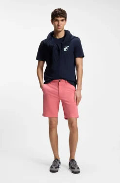 Slim-Fit Shorts aus elastischem Baumwoll-Twill