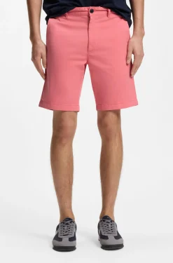 Slim-Fit Shorts aus elastischem Baumwoll-Twill