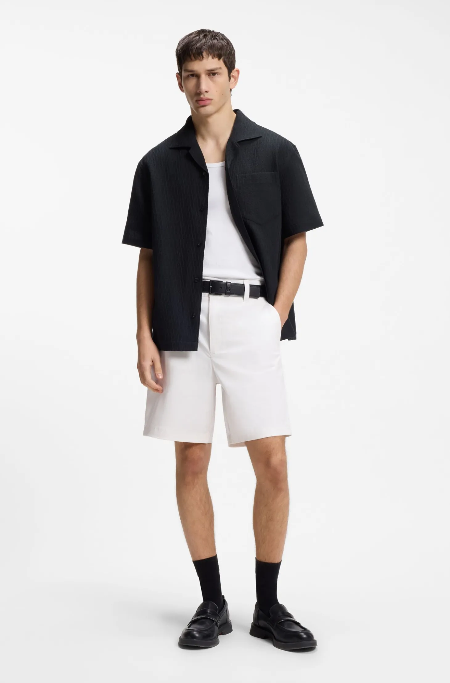 Slim-Fit Shorts aus merzerisierter Stretch-Baumwolle