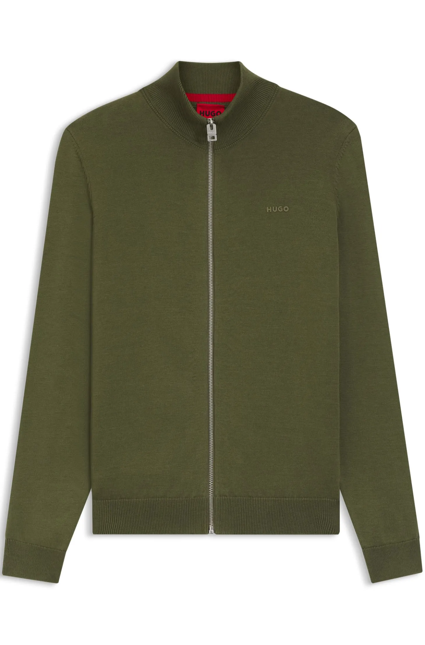 Slim-Fit Strickjacke aus Baumwolle mit Logo-Detail