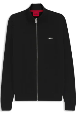 Slim-Fit Strickjacke aus Baumwolle mit Logo-Detail