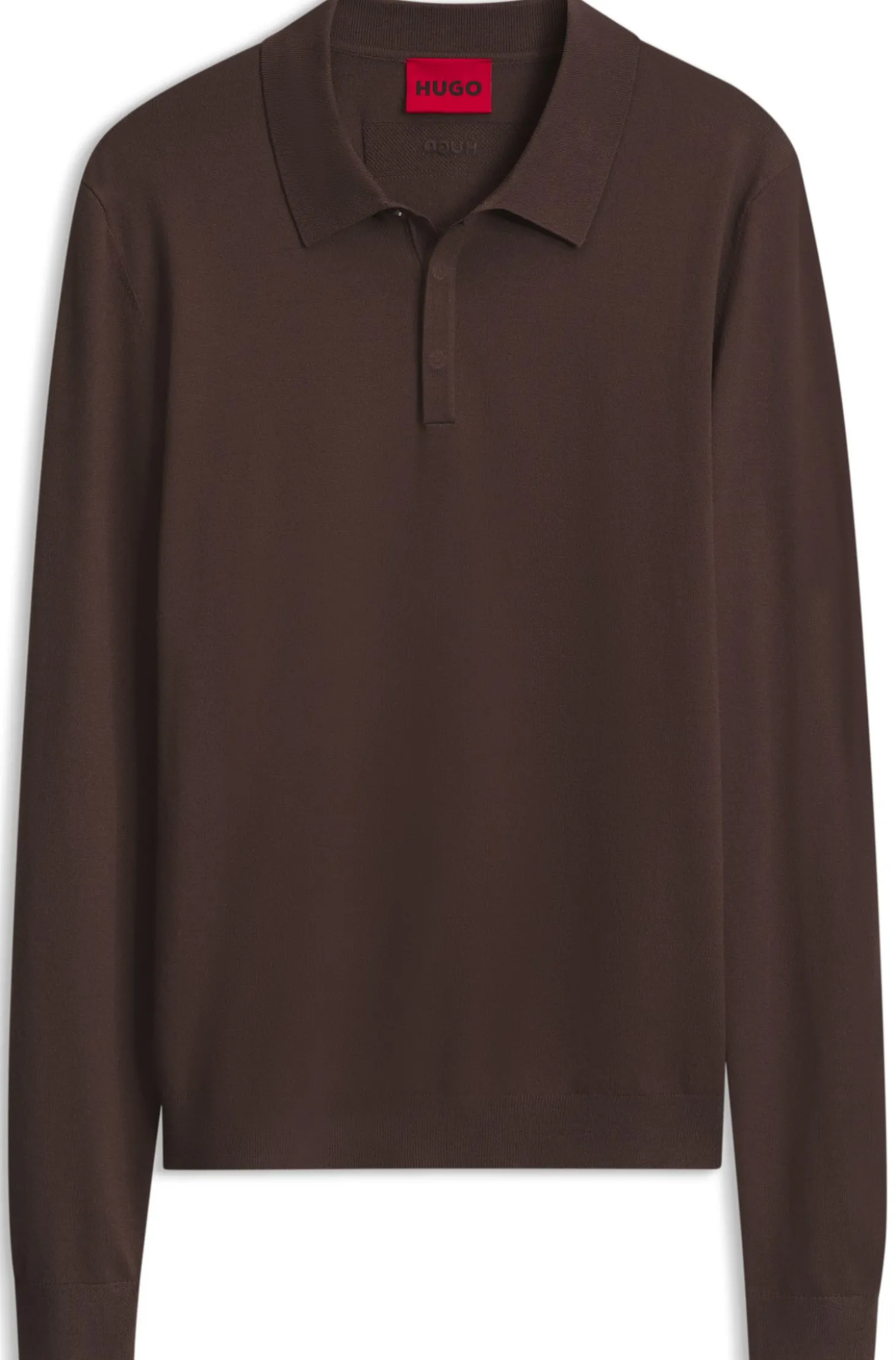 Slim-Fit Strick-Poloshirt mit Logo auf der Rückseite
